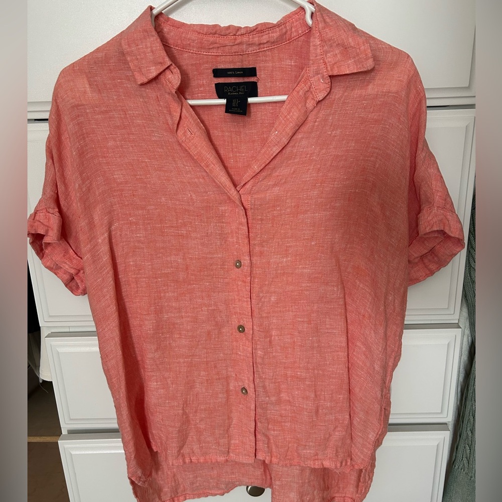 RACHEL Rachel Roy Pink Button-Down Shirt